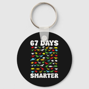 67 Days Smarter Dinosaur Kids 100 Days Of School 6 Keychain