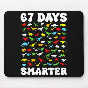 67 Days Smarter Dinosaur Kids 100 Days Of School 6 Mouse Pad