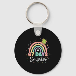 67 Days Smarter Funny Dragon Rainbow Kids 67 Meme Keychain