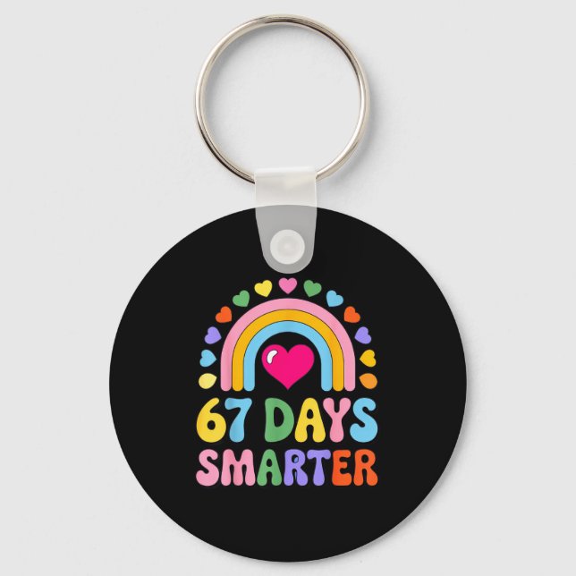 67 Days Smarter Happy Teacher Back To School Celeb Keychain (Front)