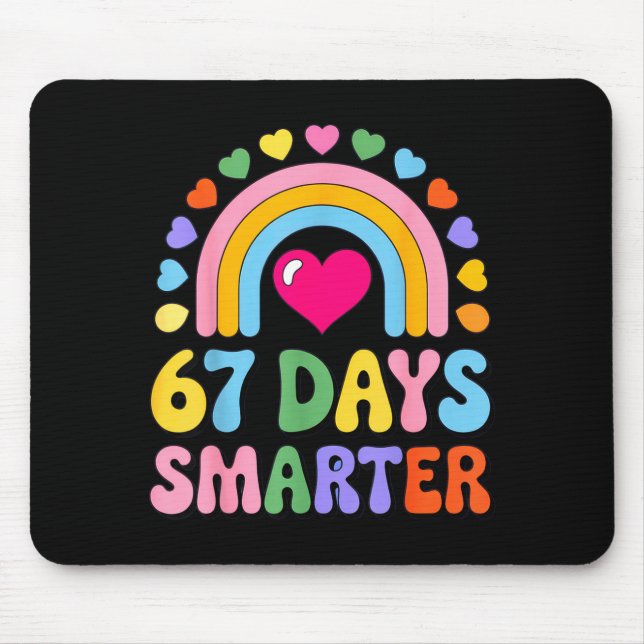 67 Days Smarter Happy Teacher Back To School Celeb Mouse Pad (Front)