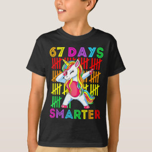 67 Days Smarter Kids Girls Unicorn 67th Day Of Sch T-Shirt