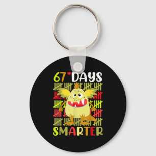 67 Days Smarter Little Monster 67th Day School Gir Keychain
