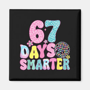 67 Days Smarter Rainbow Back To School Teacher Kid Magnet