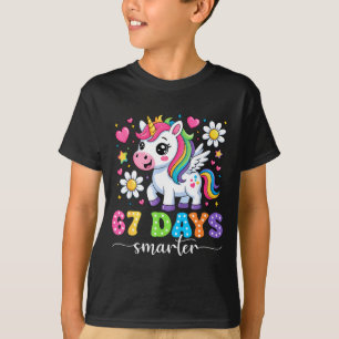 67 Days Smarter Unicorn Girl Kid Teacher 67th Day T-Shirt