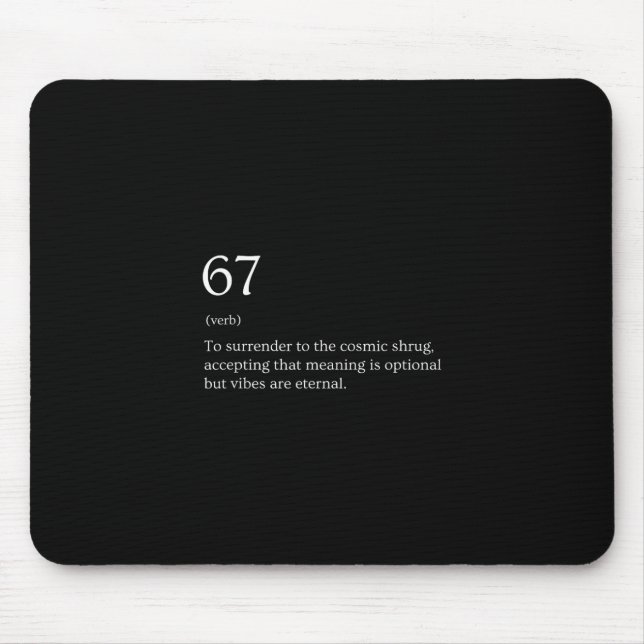 67 Definition Meme  Mouse Pad (Front)