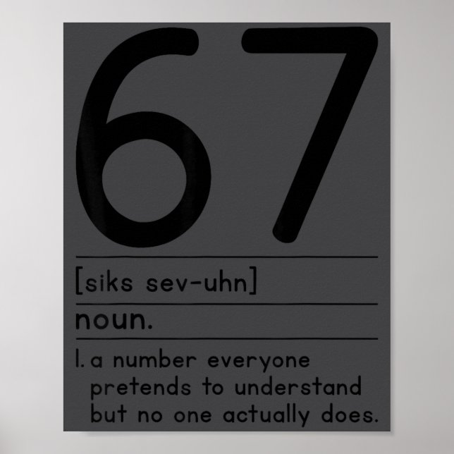 67 Definition The Meaning Of 67 Meme Funny Six Sev Poster (Front)