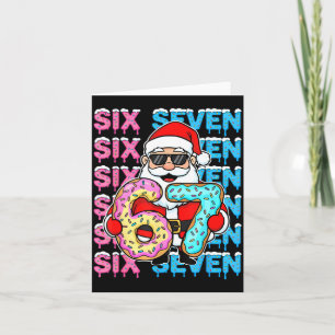 67 Donut Christmas Funny Six Seven Meme Santa Kids Card