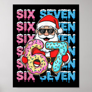67 Donut Christmas Funny Six Seven Meme Santa Kids Poster