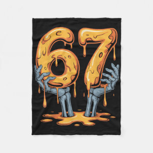 67 Drip Funny Skeleton Halloween 67 Meme Ice Cream Fleece Blanket