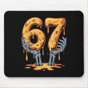 67 Drip Funny Skeleton Halloween 67 Meme Ice Cream Mouse Pad