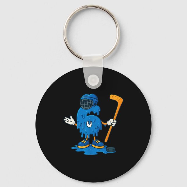 67 Drip Ice Cream Hockey Player  Keychain (Front)