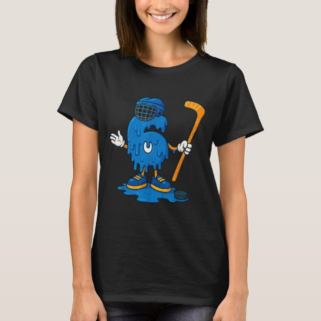 67 Drip Ice Cream Hockey Player  T-Shirt (Front)