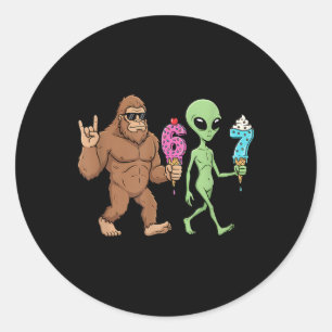 67 Drip Meme Funny Six Seven Bigfoot Alien Sasquat Classic Round Sticker