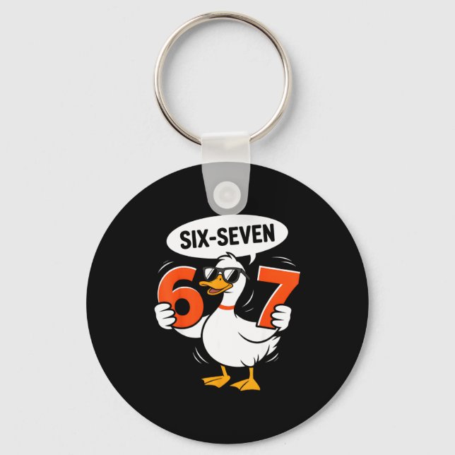 67 Duck Meme Funny Six Seven Gen Alpha Slang Cool  Keychain (Front)