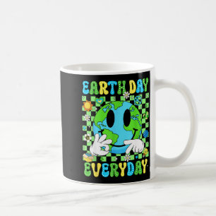 67 earth day everyday funny smile face earth six coffee mug