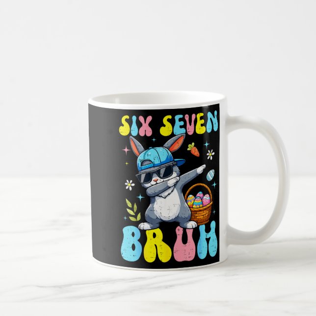 67 Easter Day Rabbit Six Seven Bruh Dabbing Bunny  Coffee Mug (Right)