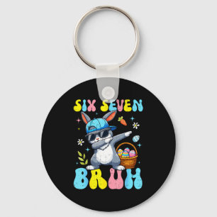 67 Easter Day Rabbit Six Seven Bruh Dabbing Bunny Keychain