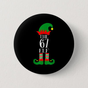 67 Elf Christmas Costume Pajama 67 Meme Gen Alpha 2 Inch Round Button