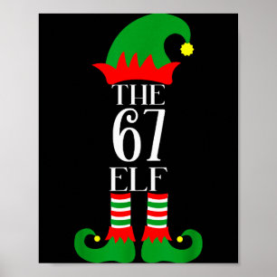 67 Elf Christmas Costume Pajama 67 Meme Gen Alpha  Poster