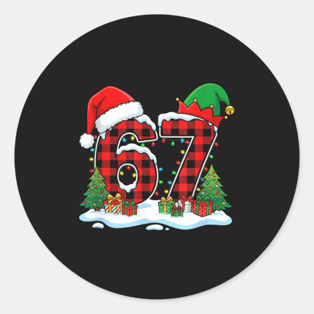 67 Festive Celebrations  Classic Round Sticker (Front)