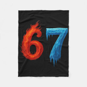 67 Fire And Ice Elements Cool Hot Opposites Graphi Fleece Blanket