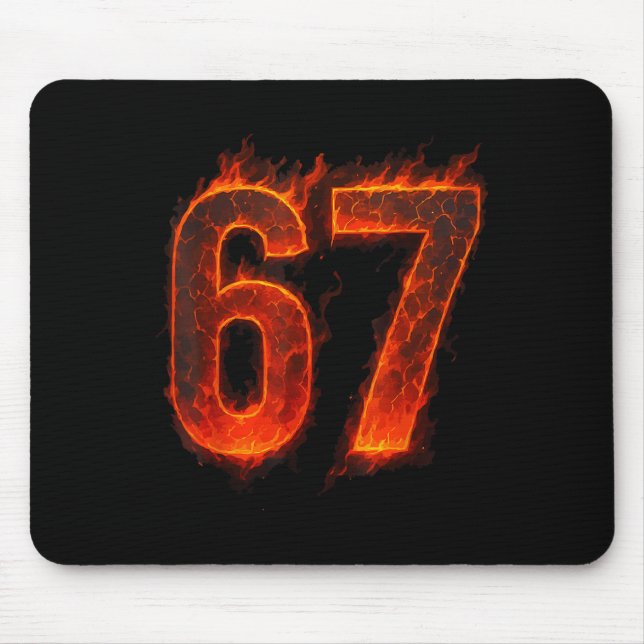 67 Flame Number Six Seven Meme 67 Kid _1  Mouse Pad (Front)