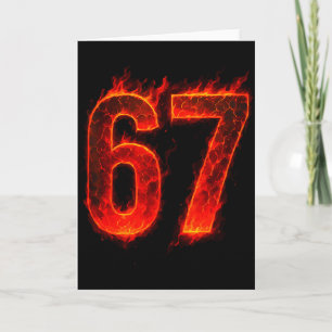 67 Flame Number Six Seven Meme 67 Kid  Card