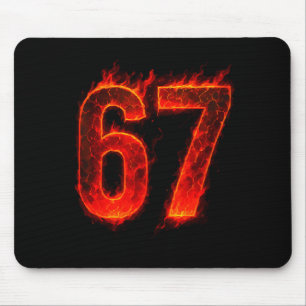 67 Flame Number Six Seven Meme 67 Kid  Mouse Pad