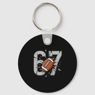 67 Football Six Seven 6 7 Meme Playful Fball Fans Keychain