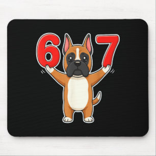 67 Funny Boxer Dog Six Seven 6-7 Meme Gen Z Humor  Mouse Pad
