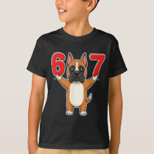 67 Funny Boxer Dog Six Seven 6-7 Meme Gen Z Humor  T-Shirt