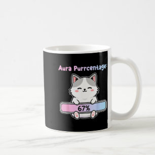 67 Funny Cat Aura Energy At Six Seven Meme Gen Z A Coffee Mug