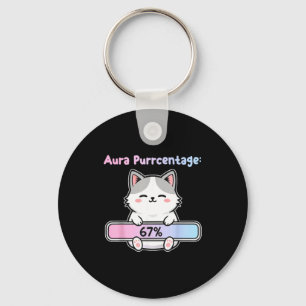 67 Funny Cat Aura Energy At Six Seven Meme Gen Z A Keychain