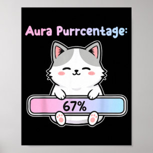 67 Funny Cat Aura Energy At Six Seven Meme Gen Z A Poster