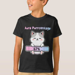 67 Funny Cat Aura Energy At Six Seven Meme Gen Z A T-Shirt