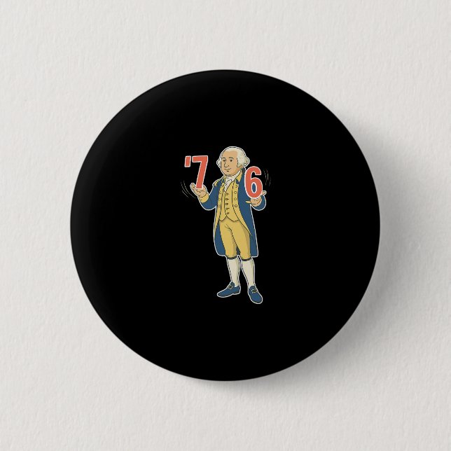 67 Funny George Washington Meme Six Seven Gen Alph 2 Inch Round Button (Front)
