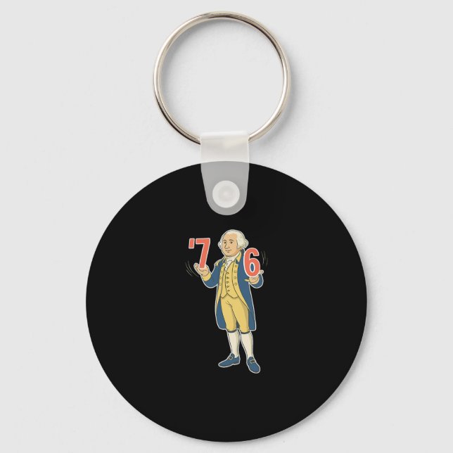 67 Funny George Washington Meme Six Seven Gen Alph Keychain (Front)