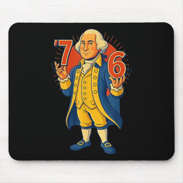 67 Funny George Washington Meme Six Seven Gen Alph Mouse Pad (Front)