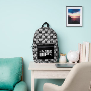 67 Funny Meme Aura Energy at 67 Six Seven Meme Gen Printed Backpack