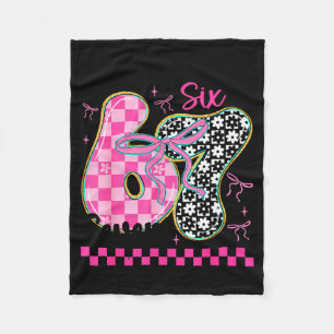 67 Funny Meme Filled With Hearts Six Seven Valenti Fleece Blanket
