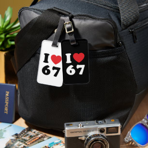 67 Funny Meme I Love Six Seven 67th Birthday Luggage Tag