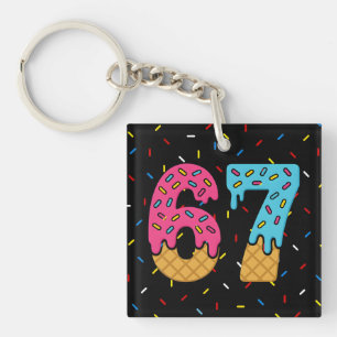 67 Funny Meme Ice Cream Six Seven Gen Alpha Keychain
