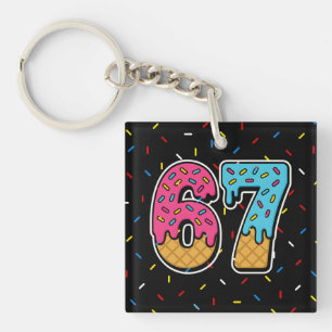 67 Funny Meme Ice Cream Six Seven Gen Alpha Keychain