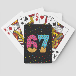 67 Funny Meme Ice Cream Six Seven Gen Alpha Playing Cards