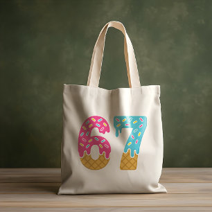 67 Funny Meme Ice Cream Six Seven Gen Alpha Tote Bag