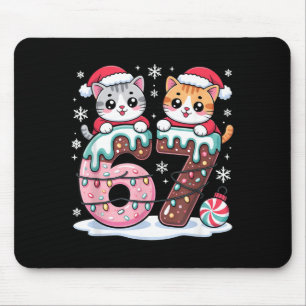 67 Funny Meme Kawaii Cats Christmas Ice Cream Drip Mouse Pad