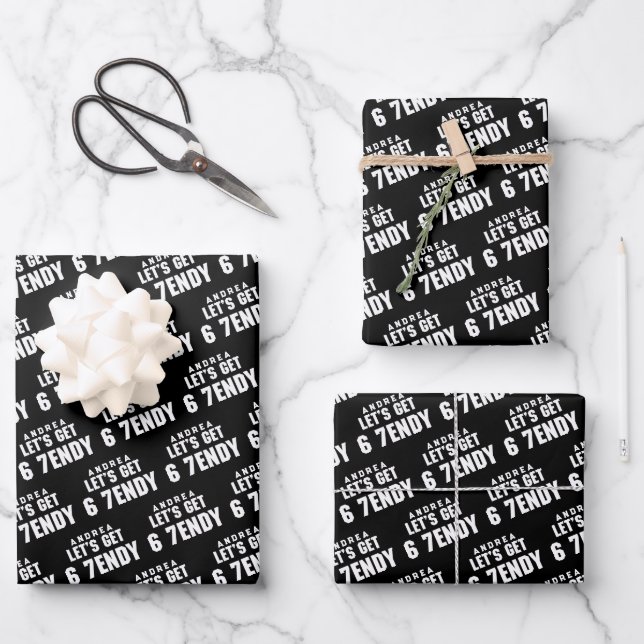 67 Funny Meme Let's get Six Seven Sendy 6 7endy Wrapping Paper Sheet (Front)