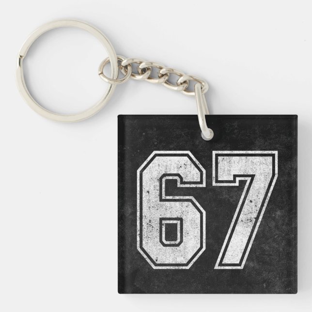 67 Funny Meme Six Seven Gen Alpha Keychain (Front)