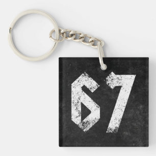 67 Funny Meme Six Seven Gen Alpha Keychain